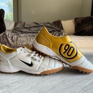 Total 90 White and Gold Turf Shoes
